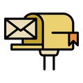 House mailbox icon, outline style Royalty Free Stock Photo