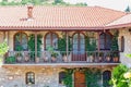 House mansion balcony with green plants Royalty Free Stock Photo