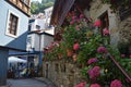 house with many flowers in Cudillero, a coastal town in Asturias, Spain Royalty Free Stock Photo