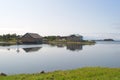 House, Maritime Museum, the Memorial cross at the Cape Herring. Solovki, Russia