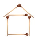 House from matches on a white background Royalty Free Stock Photo