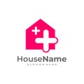 House Medical Logo Template Design. Health Plus Home Logo Vector