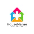 House Medical Logo Template Design. Health Plus Home Logo Vector