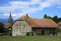 House in the medieval village of Nernier, Haute-savoie France. Royalty Free Stock Photo