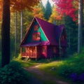 The house in the middle of the forest, A beautiful house in the middle of the forest