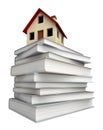 House miniature over engeneering manuals Royalty Free Stock Photo