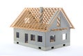 House miniature under construction on an architect desk Royalty Free Stock Photo