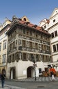 House `At the Minute` on the old town square in Prague, a cultural monument. Prague, Royalty Free Stock Photo