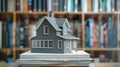 The House Model on Books. AI generated Royalty Free Stock Photo