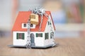 House model locked by chains Royalty Free Stock Photo