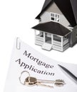 House model and Mortgage Application document with