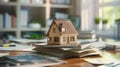 The House Model on Papers.AI generated image Royalty Free Stock Photo