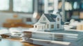 The house model on papers. AI generated Royalty Free Stock Photo