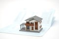 The house model is placed on bank notes. Investing in investment in real estate Home loan using as background business concept and Royalty Free Stock Photo