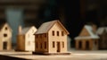 House model on wood table. Real estate agent offer house, property insurance Royalty Free Stock Photo