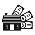 House money mortgage icon, simple style