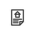 House mortgage contract line icon