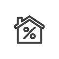 House mortgage line icon