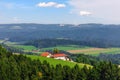 House in the mountain valley, the Alps, Austria Royalty Free Stock Photo