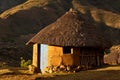 House in the mountains at sunset Royalty Free Stock Photo