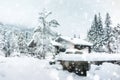 House in the mountains in winter Royalty Free Stock Photo