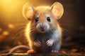 A house mouse looks out for prey in its surroundings Royalty Free Stock Photo