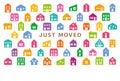 House moving greeting card. Royalty Free Stock Photo