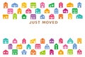 House moving greeting card. Royalty Free Stock Photo