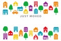 House moving greeting card. Royalty Free Stock Photo