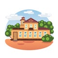 House-museum. Old family house. Flat vector illustration design. Royalty Free Stock Photo