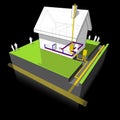 House with natural gas heating diagram