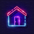 House neon icon. Vector illustration for design. Estate glowing sign. Construction tools concept