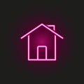 house neon style icon. Simple thin line, outline vector of web icons for ui and ux, website or mobile application Royalty Free Stock Photo