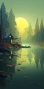 Eerily Realistic Cabin On River: A Swamp Masterpiece Inspired By Atey Ghailan