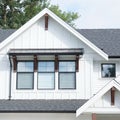 House New Custom Exterior Home Bright White Siding Royalty Free Stock Photo