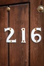 House number 216 Royalty Free Stock Photo