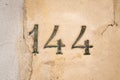 House Number 144 Royalty Free Stock Photo