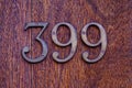 House number 399 Royalty Free Stock Photo