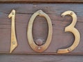 House number one hundred and three Royalty Free Stock Photo