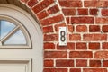 House number eight 8 in cast metal on white wood from Belgium Royalty Free Stock Photo