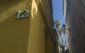 House number 12. Glazed decorated numbers Royalty Free Stock Photo