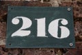 House number 216 Royalty Free Stock Photo