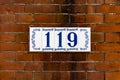 House number 119 Royalty Free Stock Photo