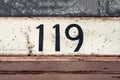 House number 119 Royalty Free Stock Photo