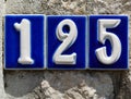 House number one hundred twenty five Royalty Free Stock Photo