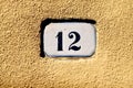 House number 12 outside an Italian house Royalty Free Stock Photo