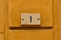 House number 1 outside an Italian house Royalty Free Stock Photo