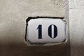 House number 10 outside an Italian house Royalty Free Stock Photo