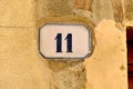 House number 11 outside an Italian house Royalty Free Stock Photo