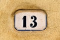 House number 13 outside an Italian house Royalty Free Stock Photo